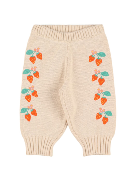 Tiny Cottons: Pantaloni in maglia di cotone ricamato - kids-girls_0 | Luisa Via Roma