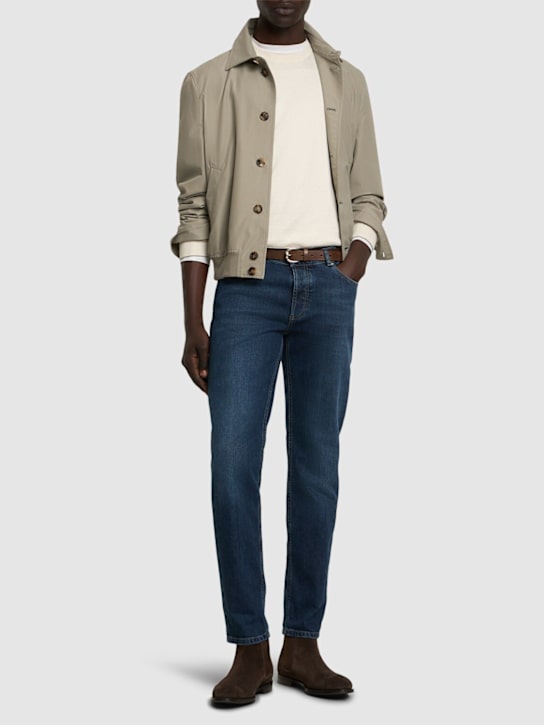 Brunello Cucinelli: Cotton crewneck sweater - English White - men_1 | Luisa Via Roma