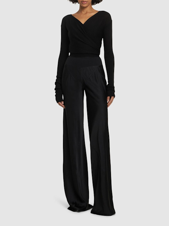 Rick Owens: Wrapped wool knit crop top - women_1 | Luisa Via Roma