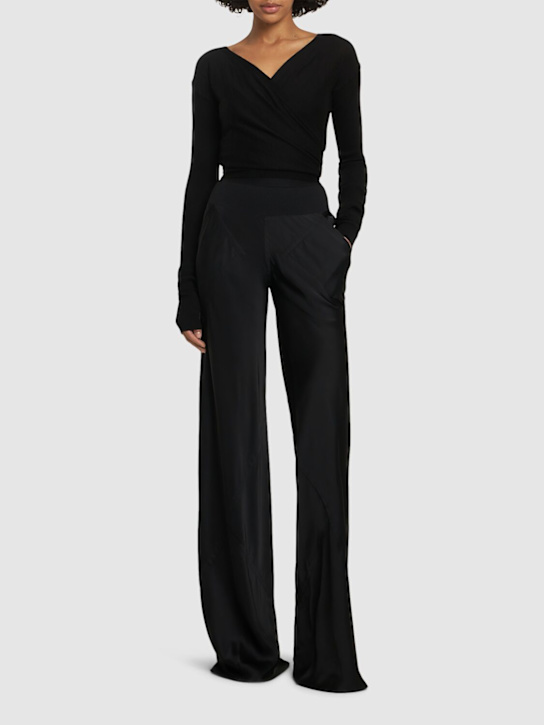 Rick Owens: Bias washed charmeuse pants - women_1 | Luisa Via Roma