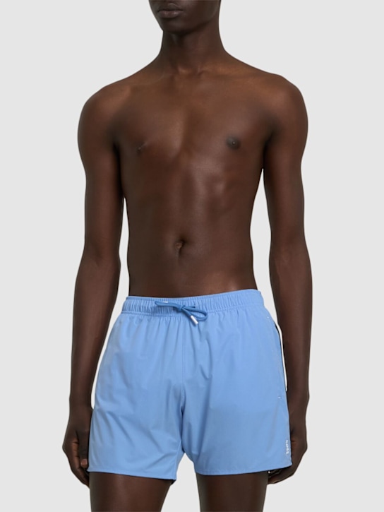 Boss: Logo boxer swim shorts - Bright Blue - men_1 | Luisa Via Roma