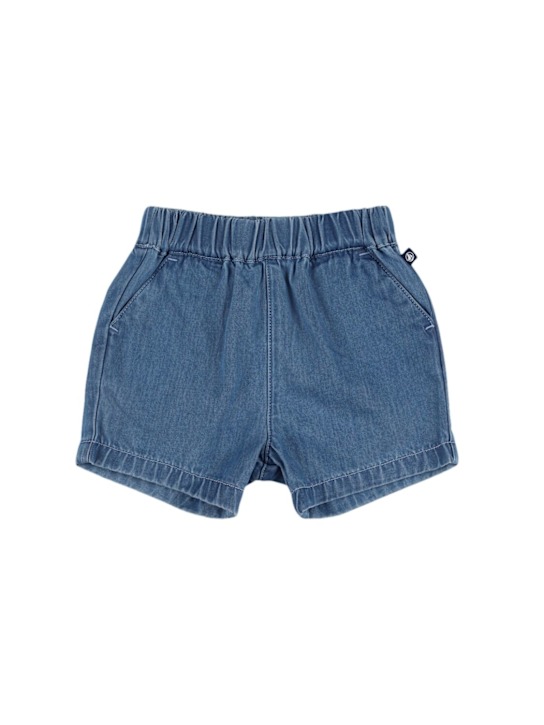 Petit Bateau: Cotton chambray shorts - Blue - kids-boys_0 | Luisa Via Roma