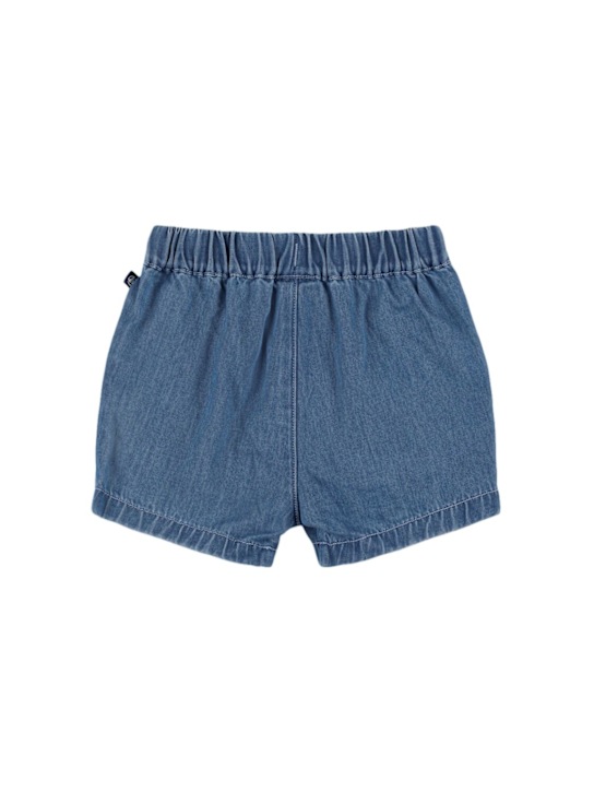 Petit Bateau: Cotton chambray shorts - Blue - kids-boys_2 | Luisa Via Roma
