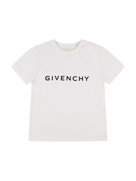 Givenchy: T-shirt in jersey di cotone stampato - kids-girls_0 | Luisa Via Roma