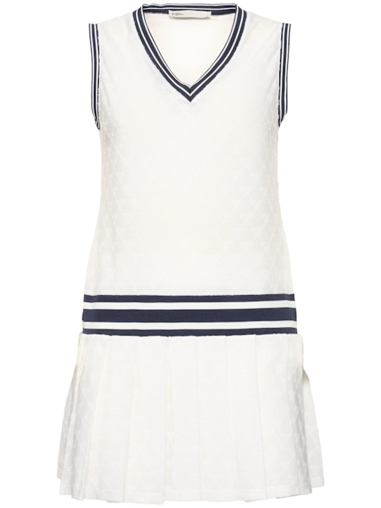 Tory Sport: Terry jacquard drop waist tennis dress - women_0 | Luisa Via Roma