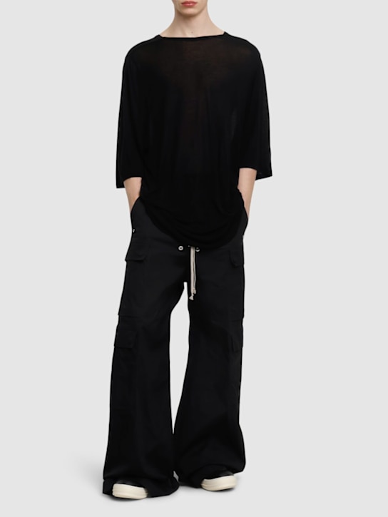 Rick Owens: T-shirt Jumbo SS in misto viscosa - Nero - men_1 | Luisa Via Roma