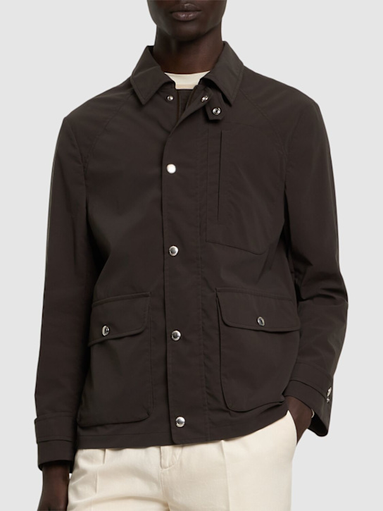 Brunello Cucinelli: Waxed cotton jacket - Testa Di Moro/P - men_2 | Luisa Via Roma