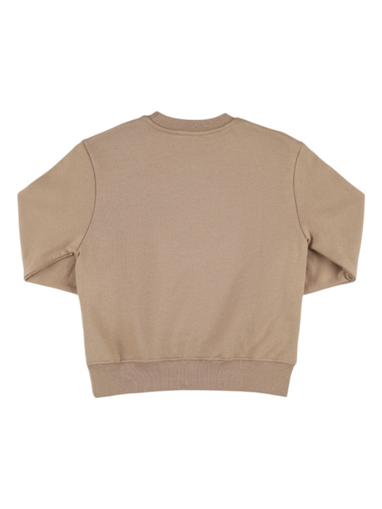 MSGM: Printed cotton crewneck sweatshirt - Beige - kids-girls_2 | Luisa Via Roma