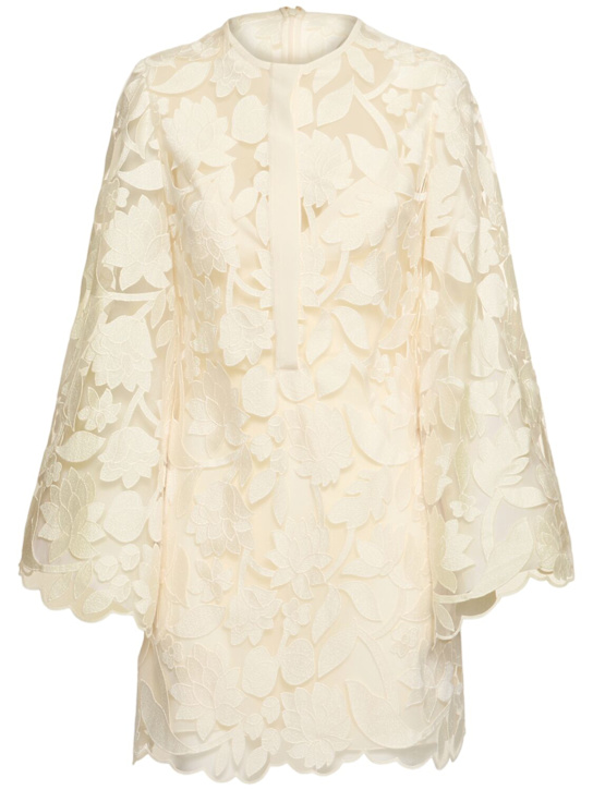 Elie Saab: Embroidered tulle mini dress - women_0 | Luisa Via Roma