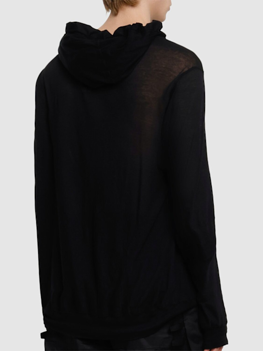 Rick Owens: Oversize cotton hoodie - Black - men_2 | Luisa Via Roma