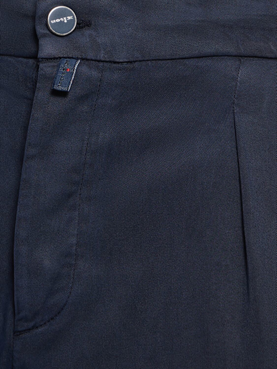 Kiton: Fluid lyocell blend jogger pants - Blue - men_2 | Luisa Via Roma