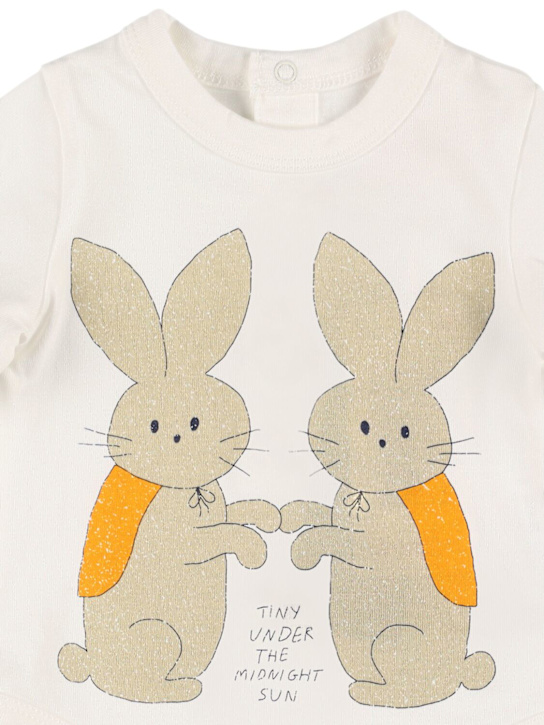 Tiny Cottons: Barboteuse en jersey de coton imprimé - Blanc - kids-boys_1 | Luisa Via Roma