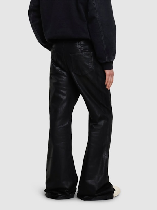 Rick Owens DRKSHDW: Bolan bootcut coated denim jeans - Black - men_2 | Luisa Via Roma