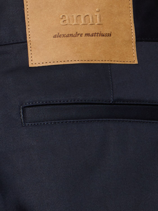 AMI Paris: Baggy fit cotton pants - Navy - men_4 | Luisa Via Roma