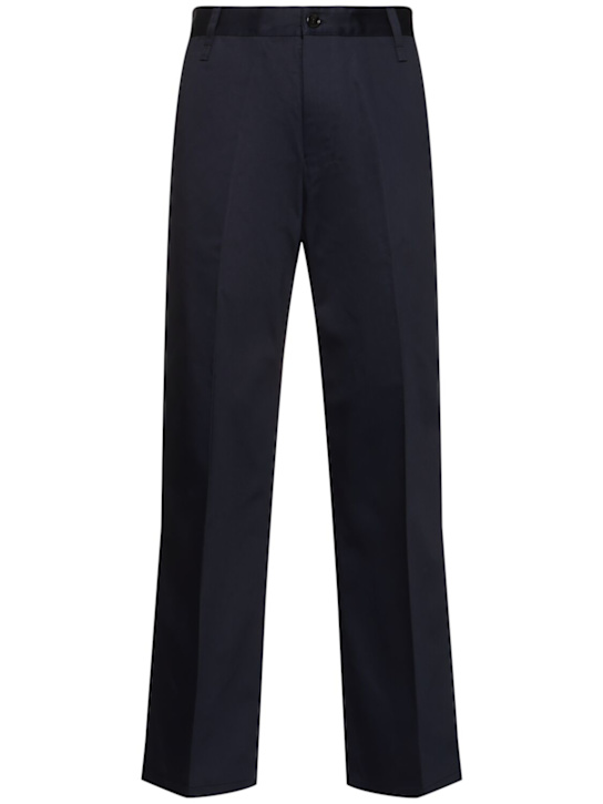AMI Paris: Baggy fit cotton pants - Navy - men_0 | Luisa Via Roma