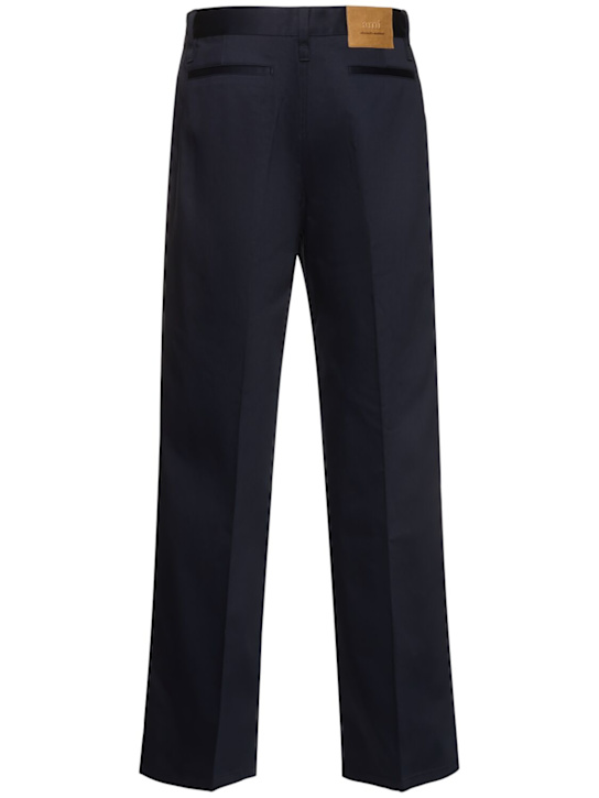 AMI Paris: Baggy fit cotton pants - Navy - men_3 | Luisa Via Roma