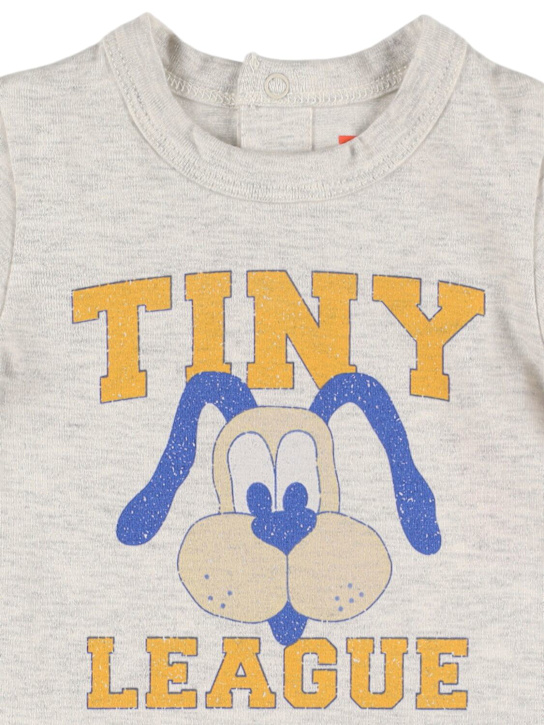 Tiny Cottons: Printed cotton jersey romper - Grey - kids-boys_1 | Luisa Via Roma