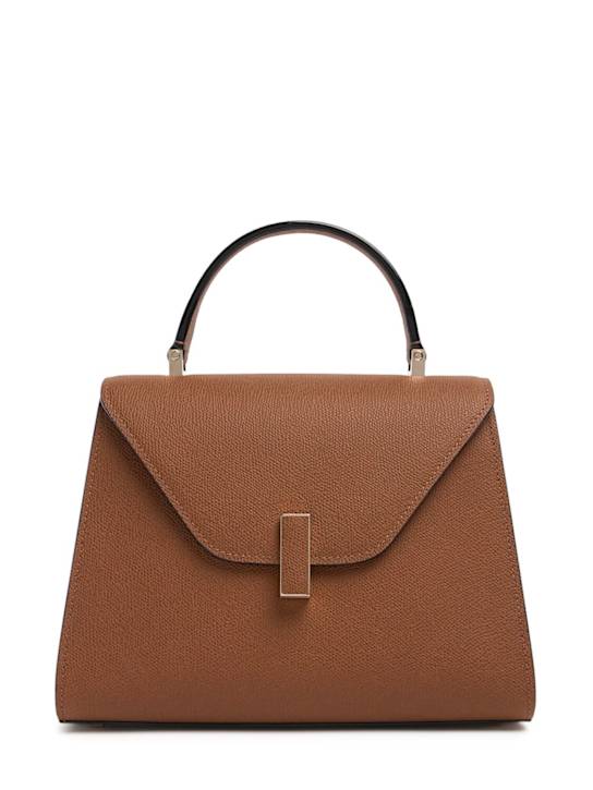 Valextra: Medium Iside soft grained leather bag - Cioccolato - women_0 | Luisa Via Roma