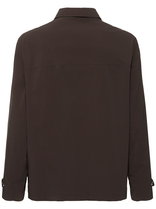 Brunello Cucinelli: Waxed cotton jacket - Testa Di Moro/P - men_3 | Luisa Via Roma