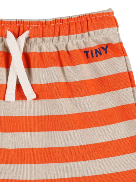 Tiny Cottons: Gonna in felpa di cotone - Rosso/Beige - kids-girls_1 | Luisa Via Roma