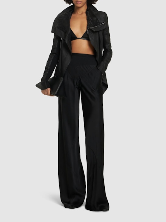 Rick Owens: Waxy leather triangle bra - women_1 | Luisa Via Roma