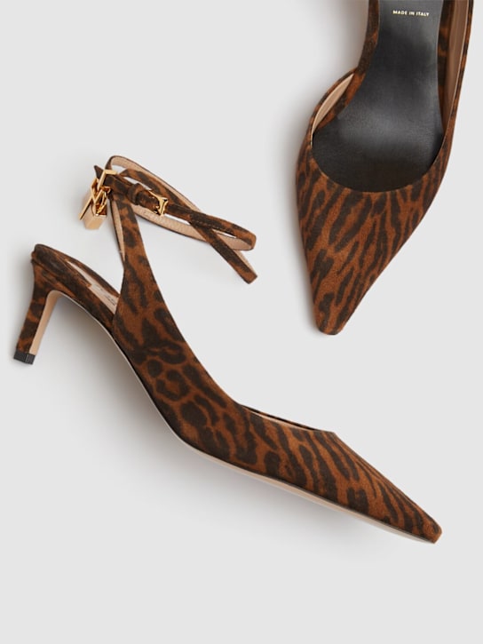 Tom Ford: 55mm Leopard print suede slingback pumps - Brown/Whisky - women_1 | Luisa Via Roma