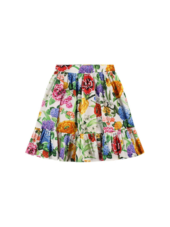 Dolce&Gabbana: Floral print cotton skirt - Multicolor - kids-girls_0 | Luisa Via Roma