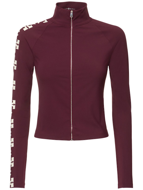 Logo nylon zip-up top - Thumbnail 1