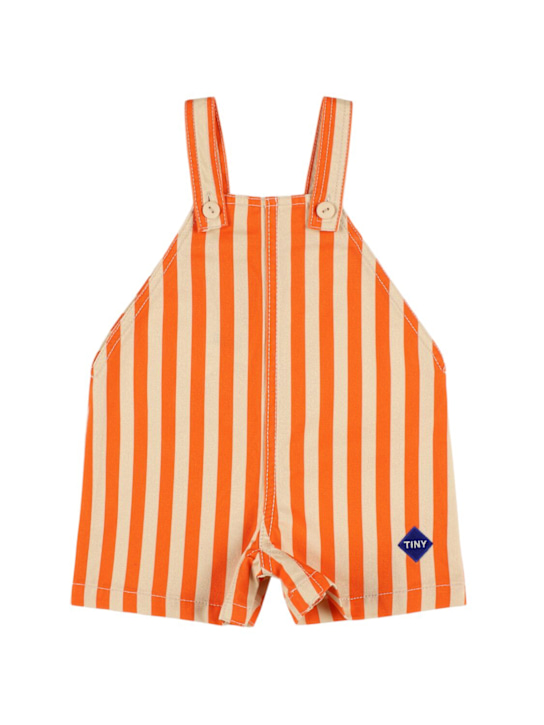 Tiny Cottons: Salopette in twill di cotone a righe - kids-girls_0 | Luisa Via Roma