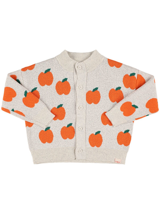 Tiny Cottons: Cardigan in maglia di cotone jacquard - kids-girls_0 | Luisa Via Roma