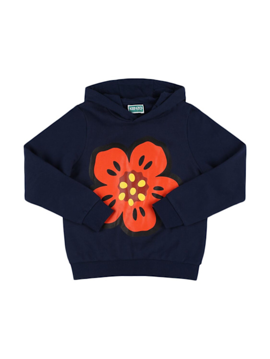 Kenzo Kids: コットンフーデッドスウェットシャツ - kids-boys_0 | Luisa Via Roma