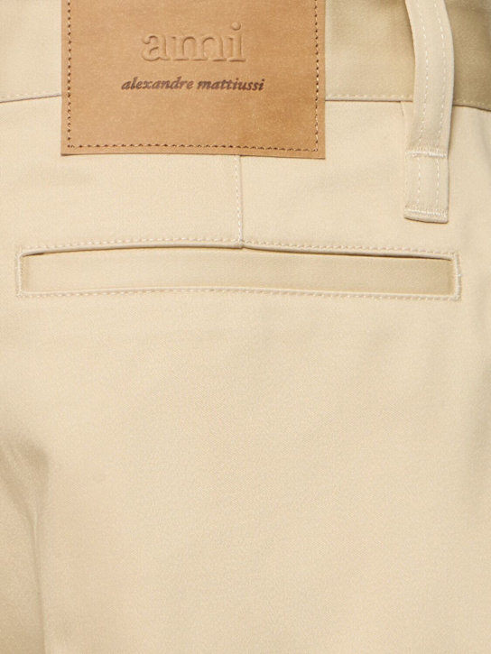 AMI Paris: Baggy fit cotton pants - Beige - men_4 | Luisa Via Roma