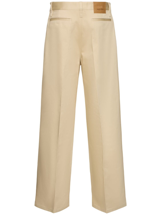 AMI Paris: Baggy fit cotton pants - Beige - men_3 | Luisa Via Roma