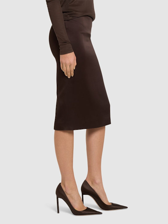 Tom Ford: 105mm Betty satin pumps - Espresso - women_1 | Luisa Via Roma