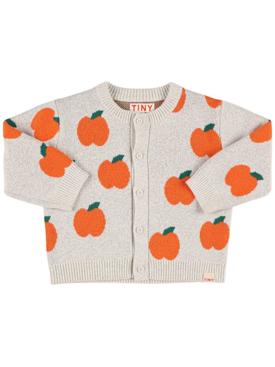 Tiny Cottons: Cardigan in maglia di cotone jacquard - kids-girls_0 | Luisa Via Roma