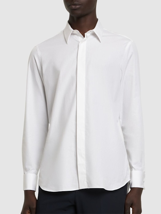 Lardini: Camicia in cotone - Bianco - men_2 | Luisa Via Roma