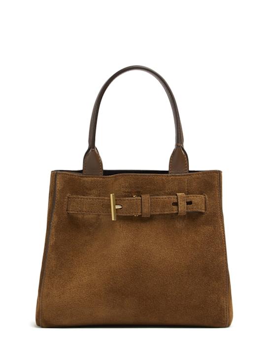 Tom Ford: Small Audrey smooth suede tote bag - Whiskey - women_0 | Luisa Via Roma