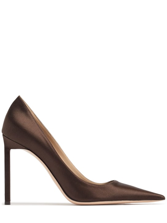 Tom Ford: 105mm Betty satin pumps - Espresso - women_0 | Luisa Via Roma