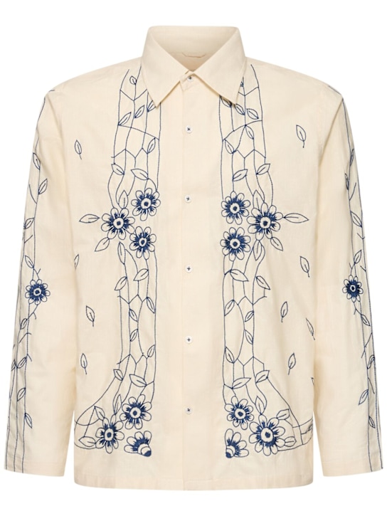 Harago: Floral embroidered l/s shirt - men_0 | Luisa Via Roma