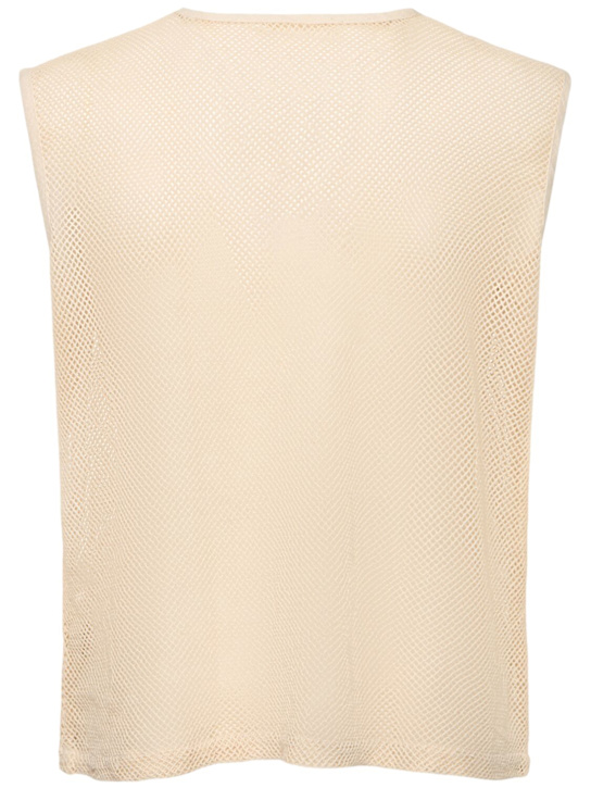 Harago: Crochet cotton tank top - Beige - men_0 | Luisa Via Roma