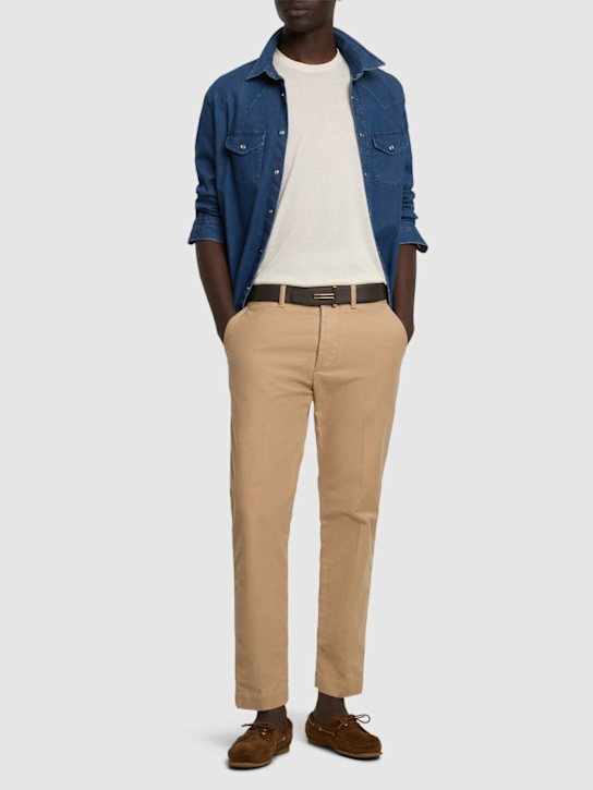 Tom Ford: Cotton mélange crewneck t-shirt - men_1 | Luisa Via Roma