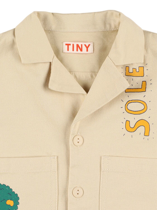 Tiny Cottons: Printed cotton twill shirt - Beige - kids-boys_1 | Luisa Via Roma