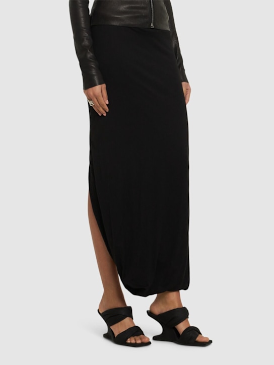 Rick Owens: 80mm Twisted Cantilever suede mules - Black - women_1 | Luisa Via Roma