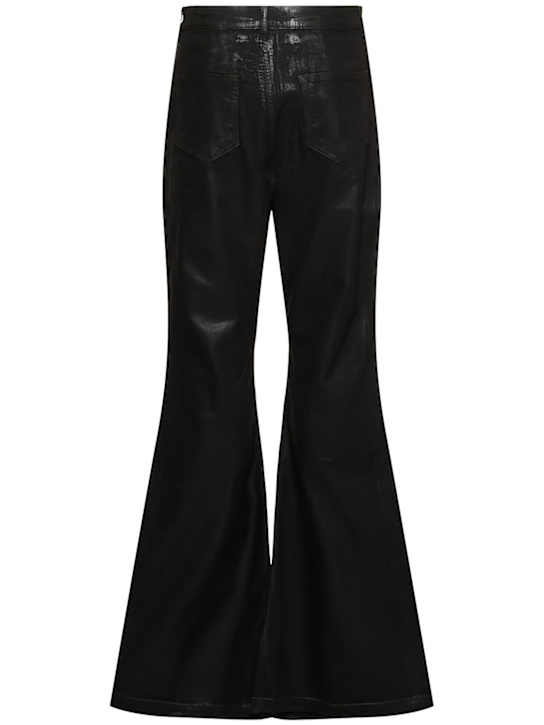 Rick Owens DRKSHDW: Bolan bootcut coated denim jeans - Black - men_3 | Luisa Via Roma