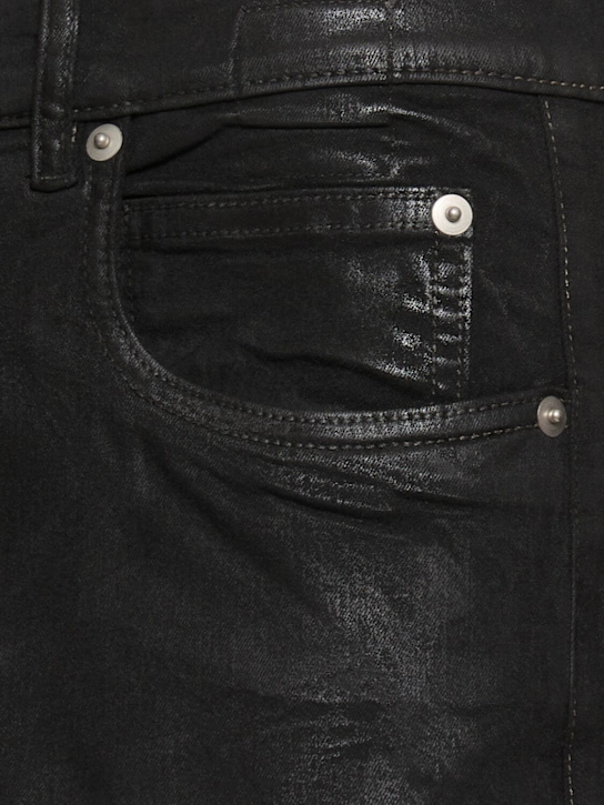 Rick Owens DRKSHDW: Bolan bootcut coated denim jeans - Black - men_4 | Luisa Via Roma
