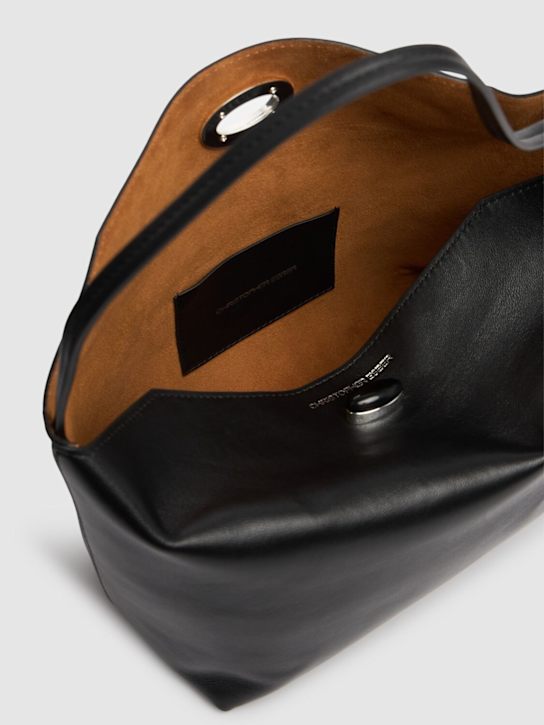 Christopher Esber: Turnlock leather shoulder bag - Black - women_5 | Luisa Via Roma