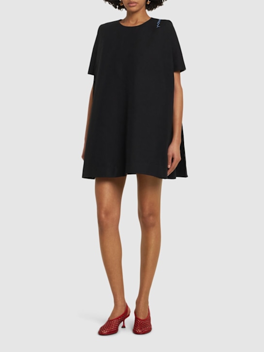 Marni: Cotton cady a-line mini dress - women_1 | Luisa Via Roma