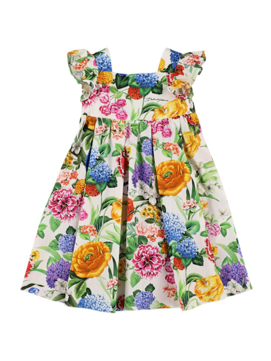 Dolce&Gabbana: Floral コットンワンピース - kids-girls_0 | Luisa Via Roma