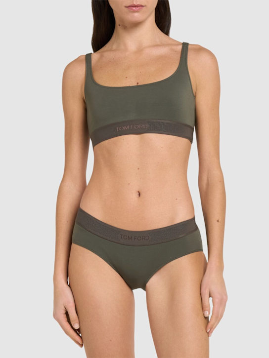 Tom Ford: Modal 시그니처 브리프 - 밀리터리 그린 - women_1 | Luisa Via Roma