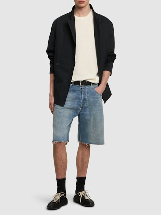 Maison Margiela: Cotton denim shorts - men_1 | Luisa Via Roma